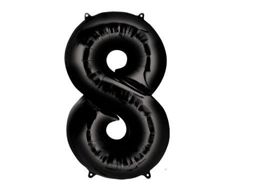 Picture of FOIL BALLOON NUMBER 8 BLACK 34 INCH